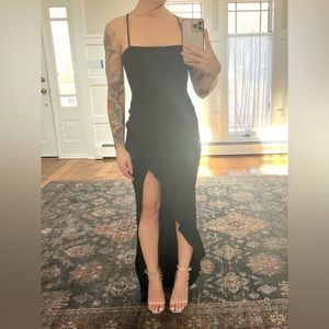 Windsor Black Tiffany Sleeveless High Slit Formal Dress